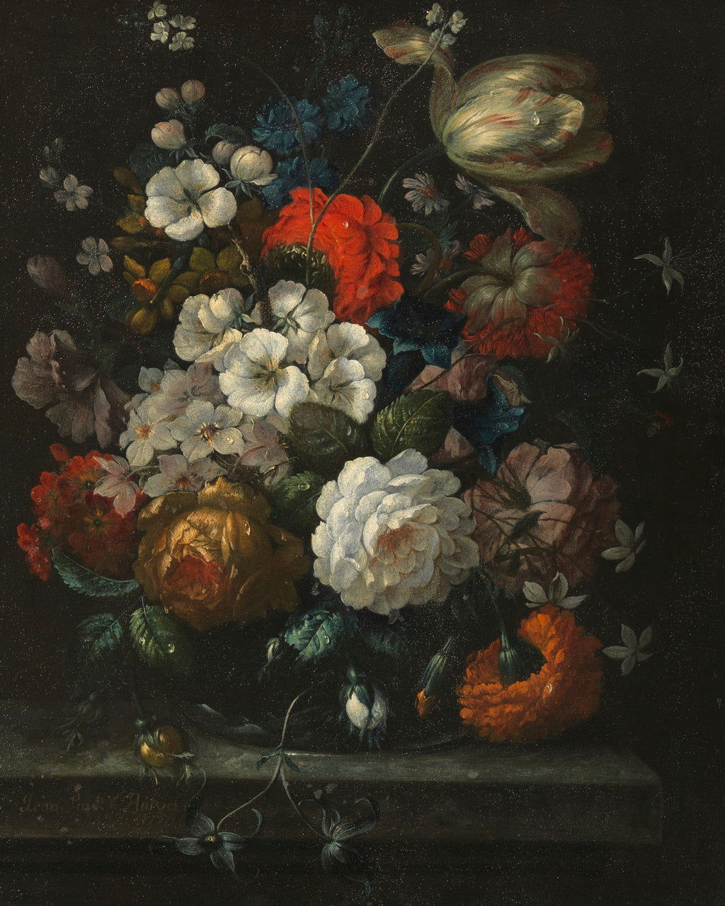 Dutch Floral Tapestry Still Life Print Poster for Sale by Vicky