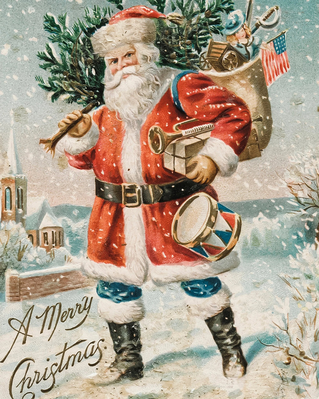 vintage santa christmas cards