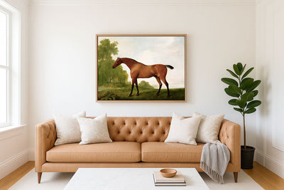 A BAY THOROUGHBRED IN A LANDSCAPE - Museum Quality Art