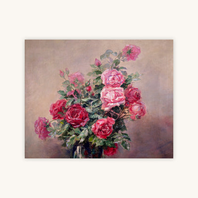 A BOWL OF RED AND PINK ROSES — Primary Image