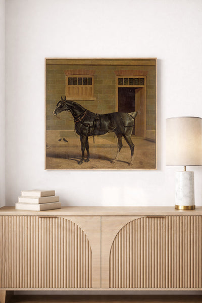 A Carriage Horse in a Stable Yard