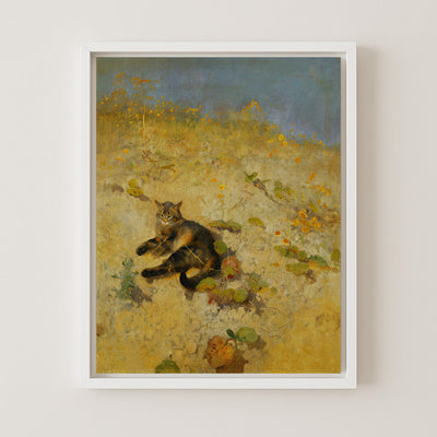 A CAT BASKING IN THE SUN - Museum Quality Art