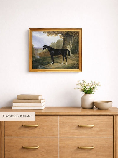 A Dark Hunter in a River Landscape