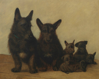 A FAMILY OF SCOTTIES - Museum Quality Art
