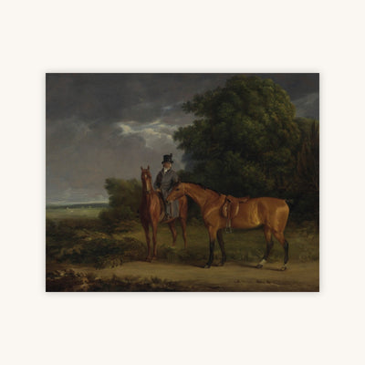 A GROOM MOUNTED ON A CHESTNUT HUNTER — Primary Image