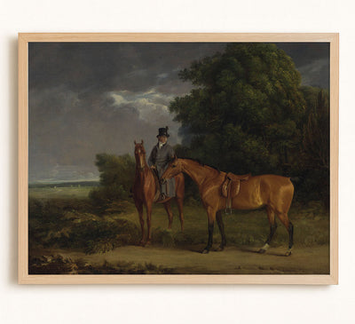 A Groom Mounted on a Chestnut Hunter