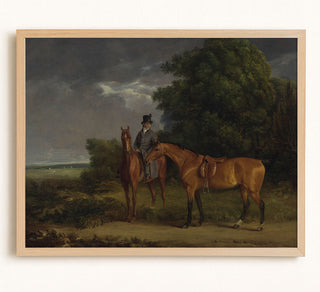 A Groom Mounted on a Chestnut Hunter