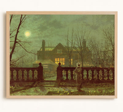 A Lady in a Garden by Moonlight