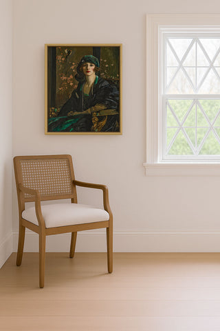 A Lady in Black and Green