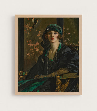 A Lady in Black and Green