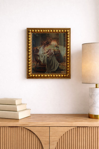 A Lady Sewing in an Interior
