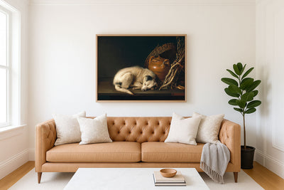A Sleeping Dog With Terracotta Pot