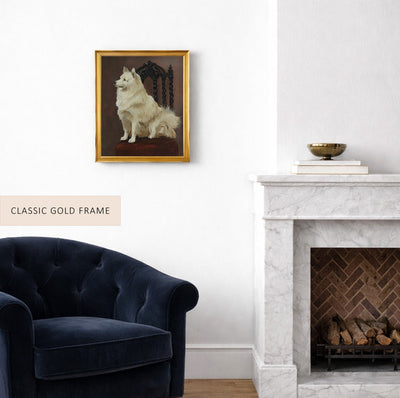A Spitz Seated on a Fine Chair