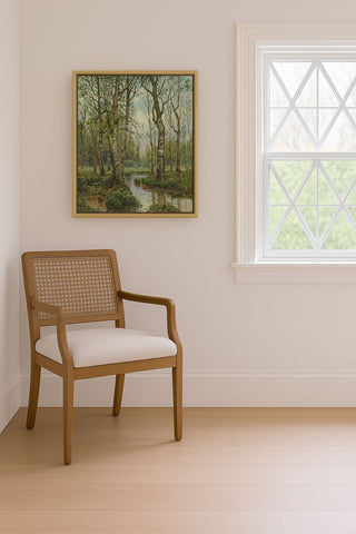 A Stream Running Through a Birch Wood