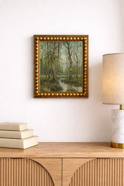 A Stream Running Through a Birch Wood