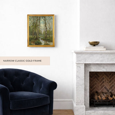 A Stream Running Through a Birch Wood