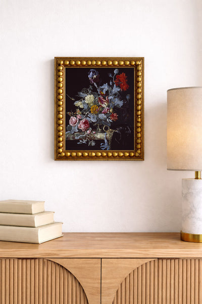 A Vase of Flowers With a Watch