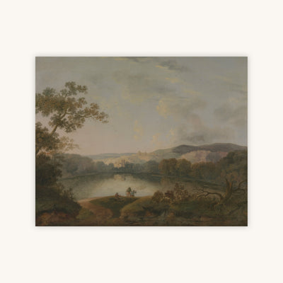 A VIEW OF A LAKE WITH FISHERMEN — Primary Image