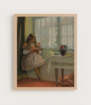 A Young Girl Reading by the Window