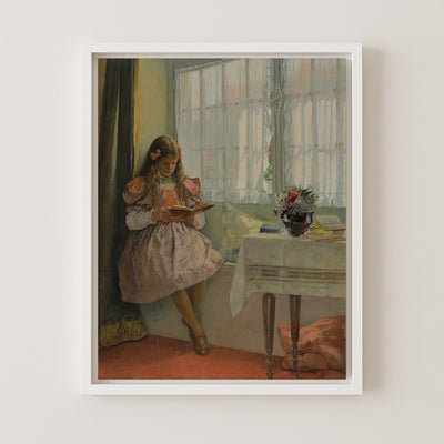 A Young Girl Reading by the Window