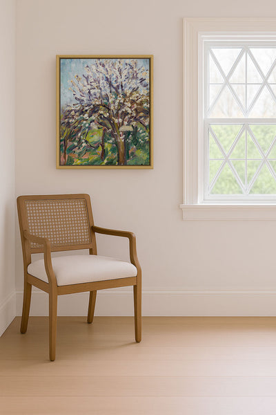 ALMOND BLOSSOM ON A SLOPING VERGE - Museum Quality Art