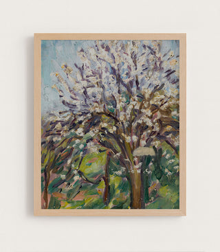 ALMOND BLOSSOM ON A SLOPING VERGE - Museum Quality Art
