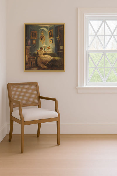 AN EVENING AT HOME - Museum Quality Art