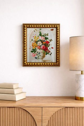 An Urn of Flowers in an Alcove