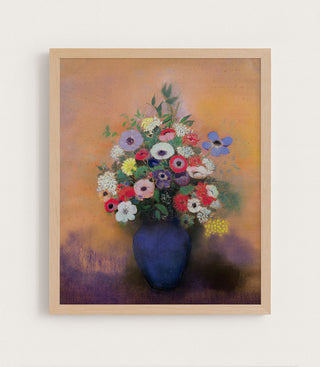 Anemones and Lilac in a Blue Vase