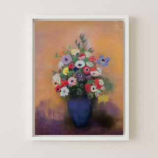 Anemones and Lilac in a Blue Vase