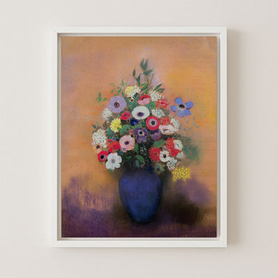 Anemones and Lilac in a Blue Vase