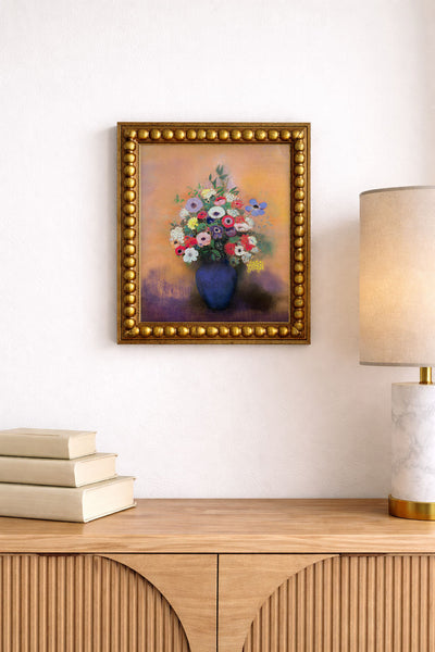 Anemones and Lilac in a Blue Vase