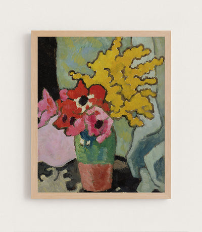 ANEMONES AND MIMOSA - Museum Quality Art