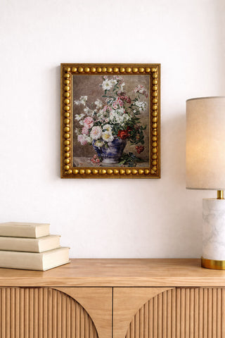 ANEMONES AND ROSES IN A BLUE AND WHITE VASE - Museum Quality Art