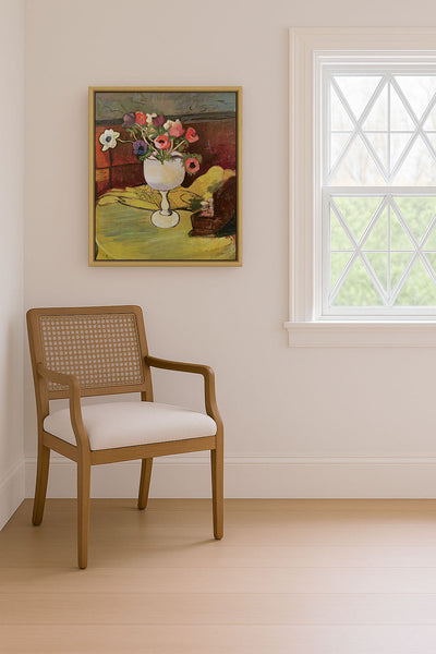 Anemones in a White Glass