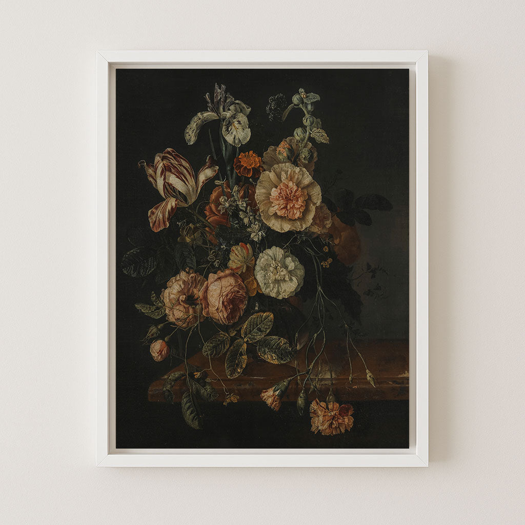 Antique Flowers - Antique Framed Art – Museum Quality Art