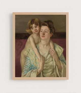 Antoinette Holding Her Child by Both Hands