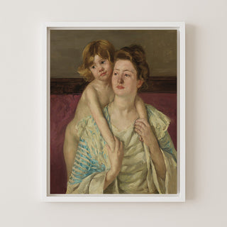 Antoinette Holding Her Child by Both Hands