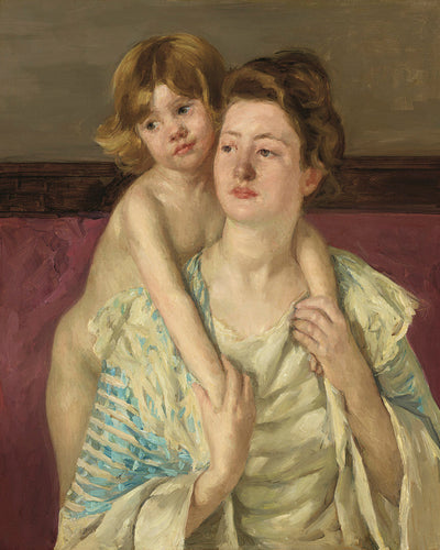ANTOINETTE HOLDING HER CHILD BY BOTH HANDS - Museum Quality Art