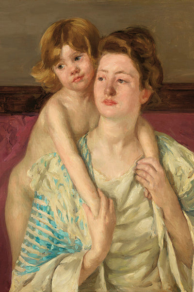 ANTOINETTE HOLDING HER CHILD BY BOTH HANDS - Museum Quality Art