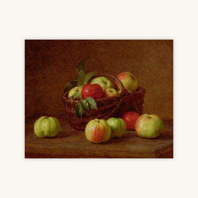 APPLES IN A BASKET ON A TABLE — Primary Image