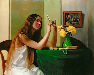 AT THE DRESSING TABLE art print - Museum Quality Art