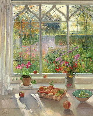AUTUMN FRUIT AND FLOWERS - Museum Quality Art