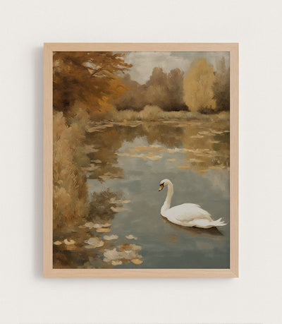 AUTUMN SWAN - Museum Quality Art