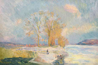BANKS OF THE SEINE AND VERNON IN WINTER - Museum Quality Art