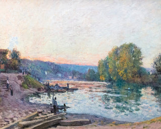Banks of the Seine, Sunlight Effect at Dusk