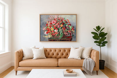 BASKET OF FLOWERS - Museum Quality Art