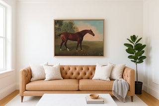 BAY HORSE IN A FIELD - Museum Quality Art