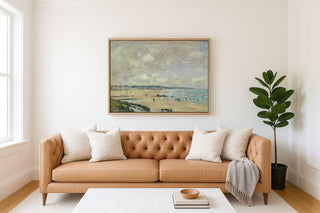 BEACH AT TROUVILLE - Museum Quality Art