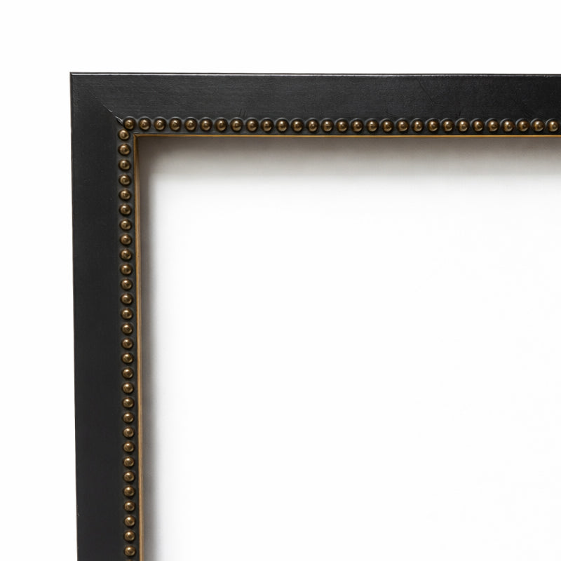 Narrow Black and Gold Beaded Frame